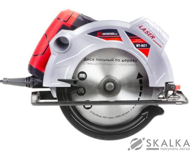 Циркулярная пила Intertool 1800 Вт 210 мм (WT-0621) На фото Циркулярная пила Intertool 1800 Вт 210 мм (WT-0621)