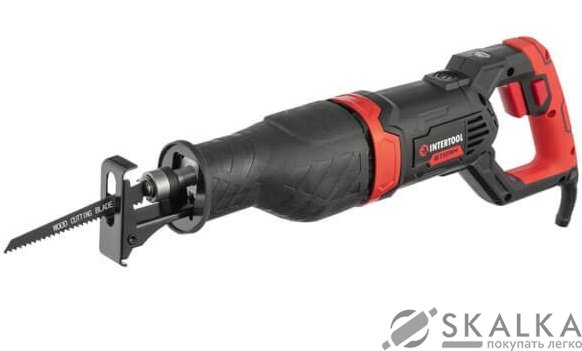 На фото Пила сабельная Intertool 1050 Вт, 0-2500 об/мин, ход пилки 28 мм, рез 150 мм, кейс (WT-0401)