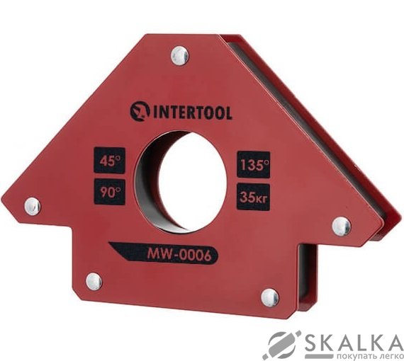 Сварочный магнит Intertool стрела 45° 90° 135° 35 кг 110×120×25 мм (MW-0006) На фото Сварочный магнит Intertool стрела 45° 90° 135° 35 кг 110×120×25 мм (MW-0006)