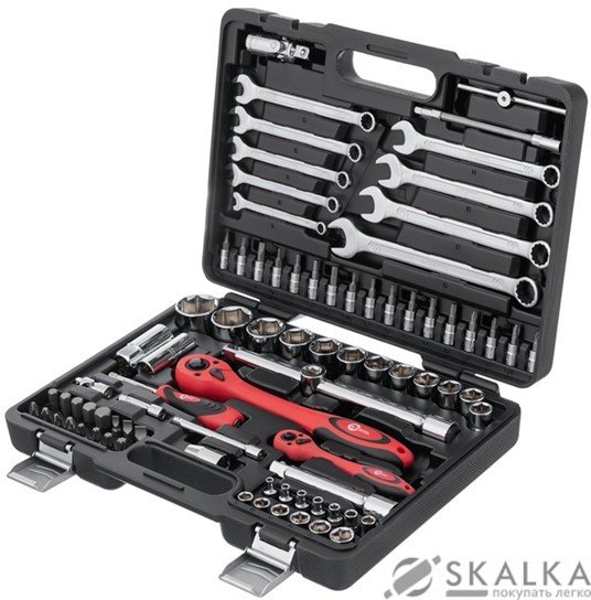 На фото Профессиональный набор инструментов Intertool 1/2" & 1/4" 82ед (ET-6082)