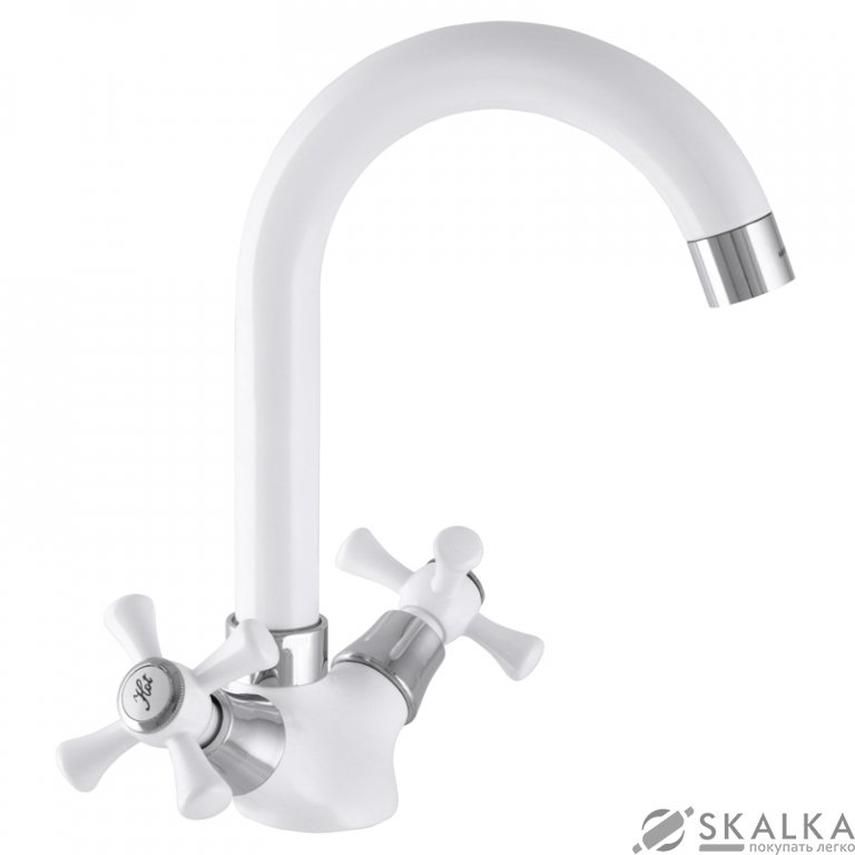 Смеситель для кухни MIXXUS OMEGA 275 белый (MI2767) На фото Смеситель для кухни MIXXUS OMEGA 275 белый (MI2767)