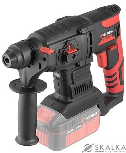 На фото Перфоратор аккумуляторный Intertool 20 В, 2 Дж, 0-1250 об/мин, 0-4800 уд/мин, без ЗУ и АКБ (WT-9370)