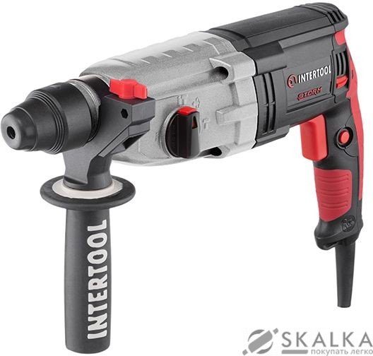 На фото Перфоратор Intertool 1000 Вт, 3.2 Дж, 0-1300 об/мин, 0-5100 уд/мин, металлический редуктор (WT-0172)