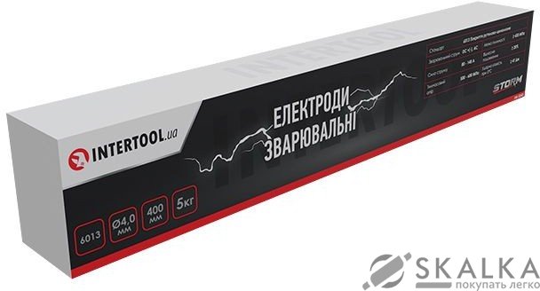 На фото Электроды сварочные Intertool 6013, 4 мм, 5 кг, STORM (EW-5040)