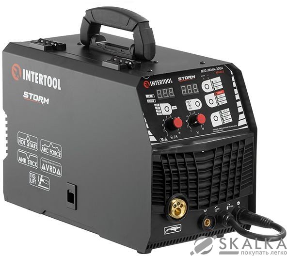 На фото Полуавтомат инверторный Intertool MIG/MMA-200A, STORM (WT-4012)