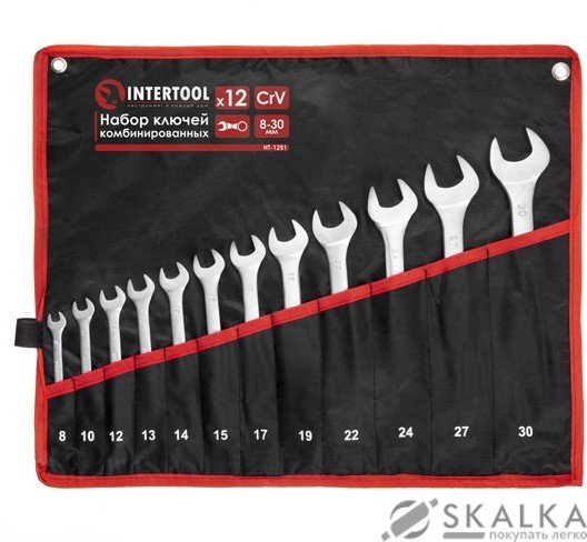 Набор ключей комбинированных Intertool 12 шт 8-30 мм Cr-V (HT-1251) На фото Набор ключей комбинированных Intertool 12 шт 8-30 мм Cr-V (HT-1251)