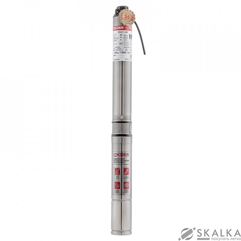 На фото Насос скважинный центробежный KOER 3KDm 2/11+30М 1" (KP2869)