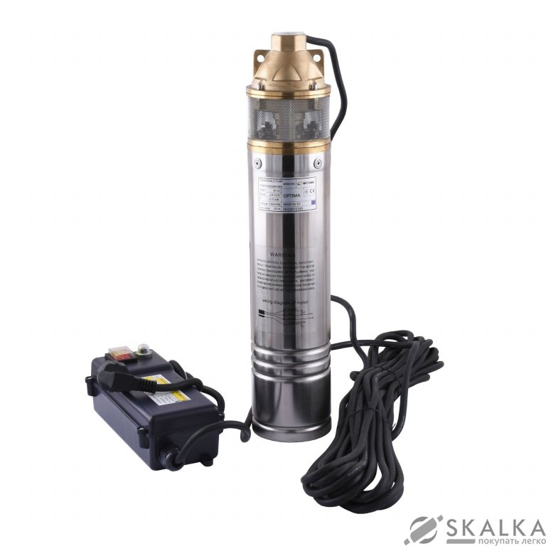 На фото Насос скважинный вихревой OPTIMA 4SKm100 0,75кВт + кабель 15м и пульт
