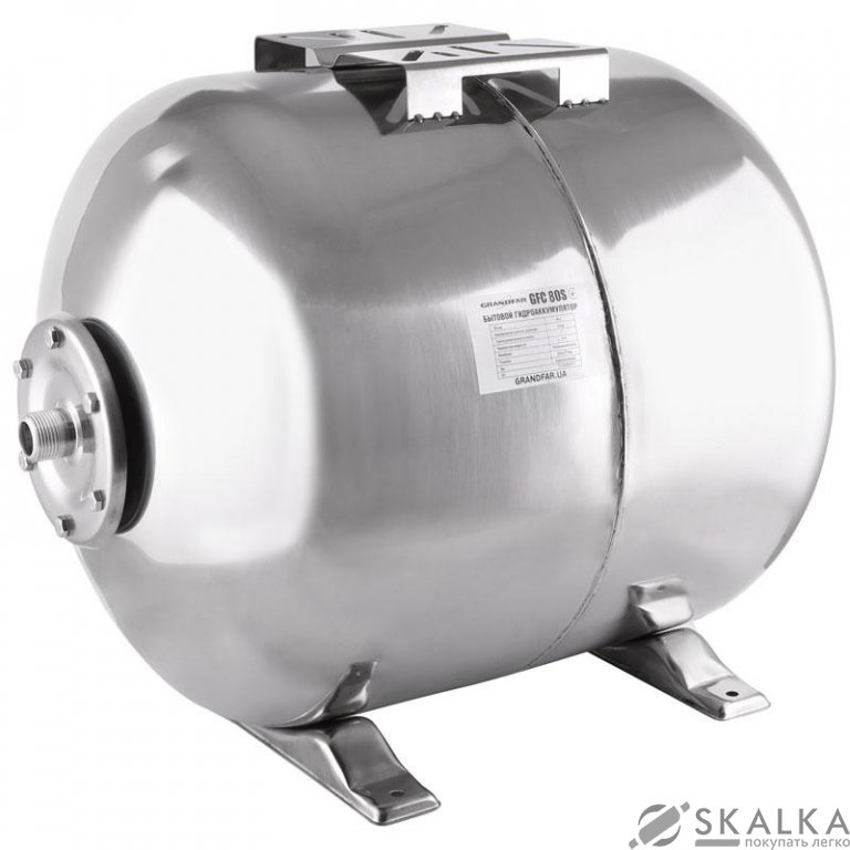 Гидроаккумулятор для насосных станций GRANDFAR GFC80S горизонтальный (GF1393) На фото Гидроаккумулятор для насосных станций GRANDFAR GFC80S горизонтальный (GF1393)