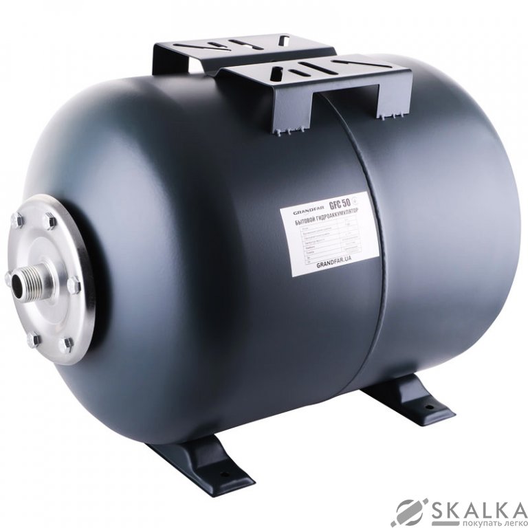 На фото Гидроаккумулятор для насосных станций GRANDFAR GFC50 Enhanced горизонтальный (GF1390)