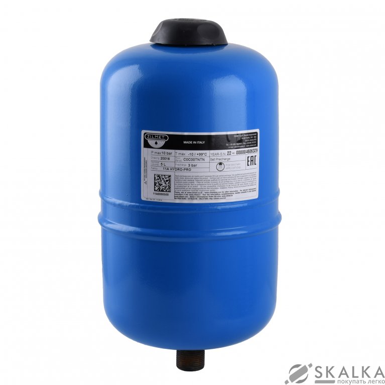 На фото Гидроаккумулятор c фиксированной мембраной 5л ZILMET HYDRO-PRO 10bar ( 11A0000500 )