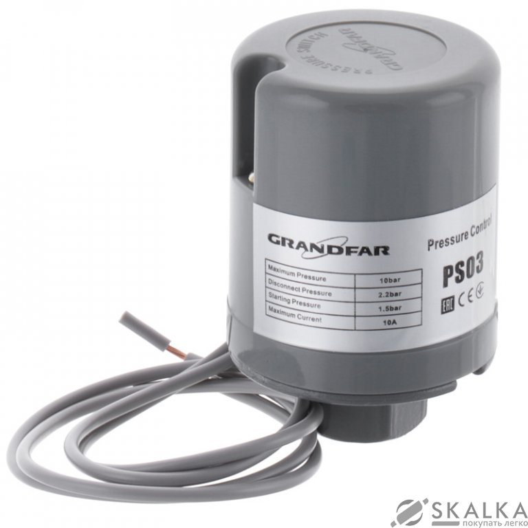 Реле включения GRANDFAR PS03 для станций повышения давления GRANDFAR AWZB (GF1163) На фото Реле включения GRANDFAR PS03 для станций повышения давления GRANDFAR AWZB (GF1163)