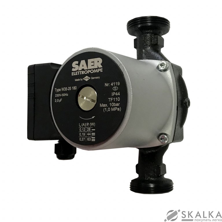 На фото Насос циркуляционный SAER W35-25 180мм + гайки
