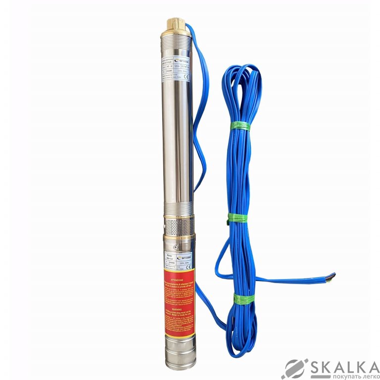 На фото Насос скважинный с пов уст к песку 3″ OPTIMA 3SDm1,8/11 0,25 кВт 45м + пульт + кабель 25м 