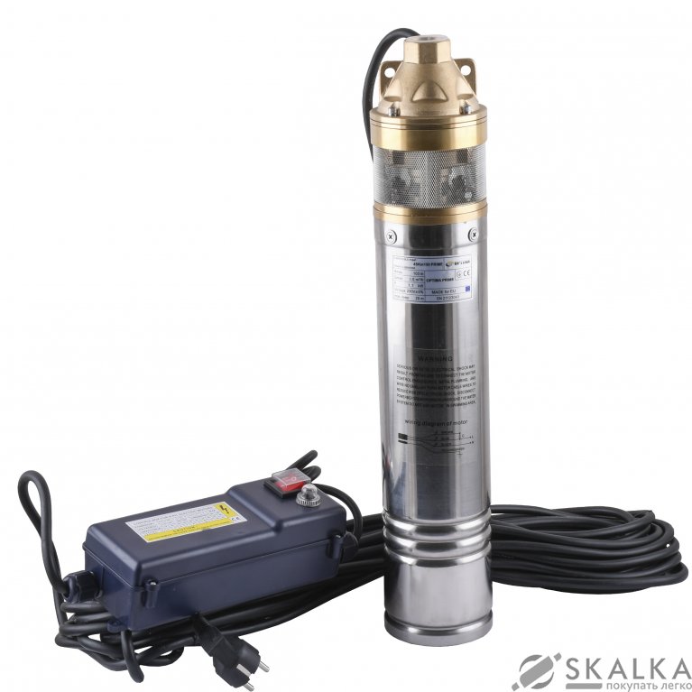На фото Насос скважинный вихревой OPTIMA 4SKm150 PRIME 1,1кВт + кабель 20м и пульт