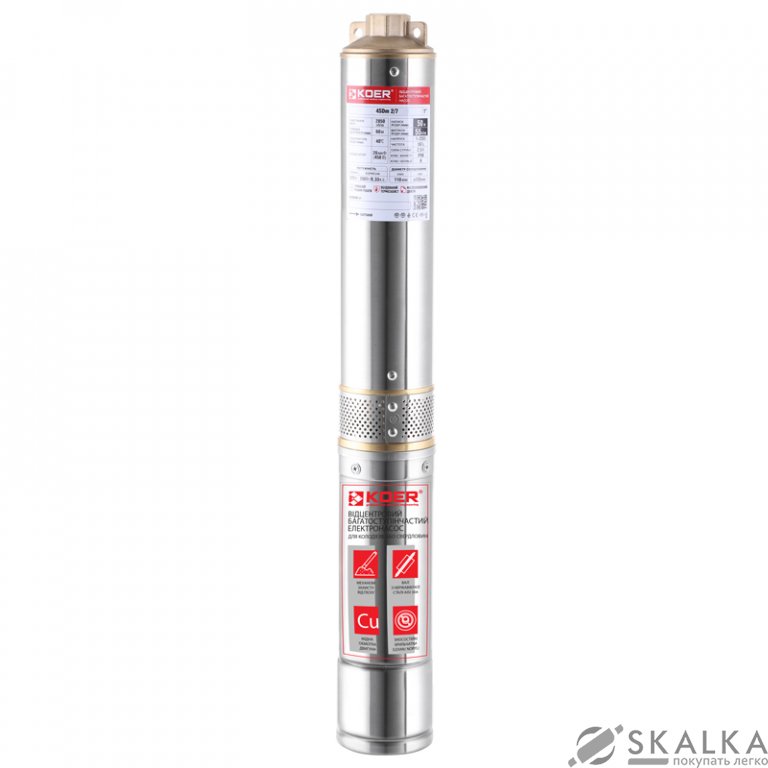 На фото Насос скважинный центробный KOER 4SDM 2/7 + пульт (KP2626)