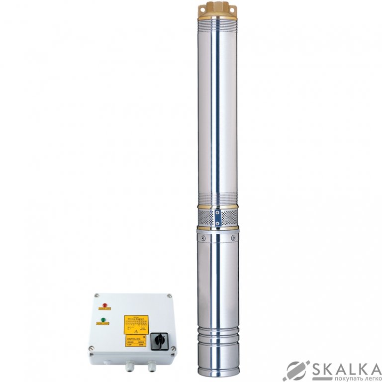 На фото Скважинный насос Dongyin 380В 4.0 кВт H 95(60)м Q 380(265) л/мин Ø102 мм (7771863)