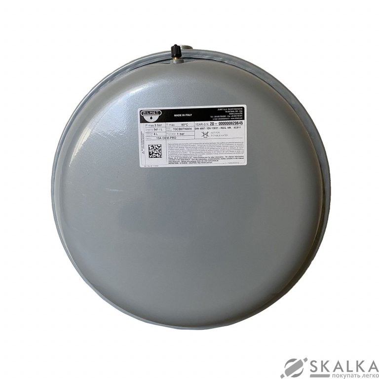 На фото Бак Zilmet oem-pro для монтажа в котлы плоский 6л 3bar Арт. 541 ( 13A6000614 )