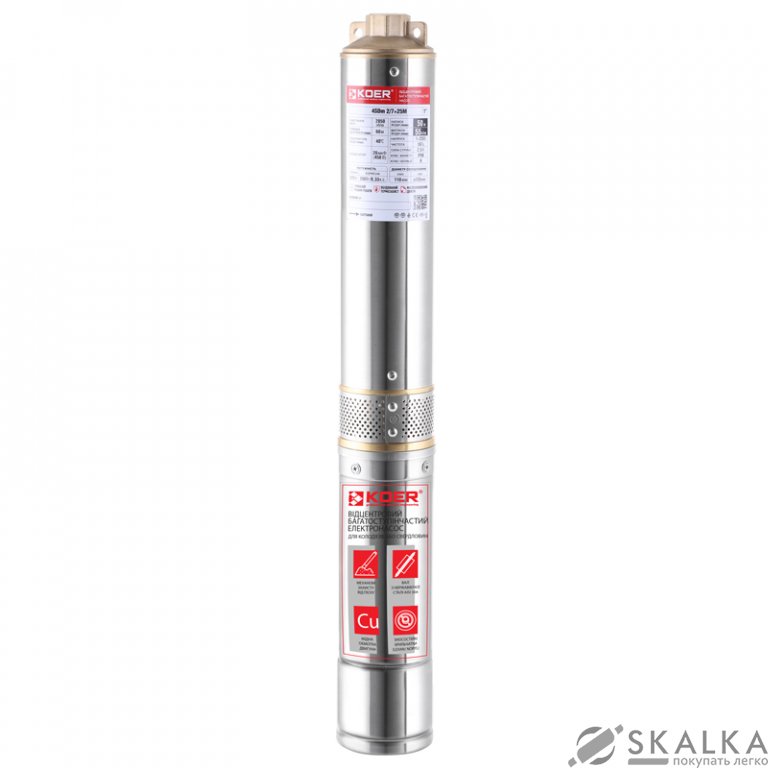 На фото Насос скважинный центробный KOER 4SDM 2/7+25M + пульт (KP2633)