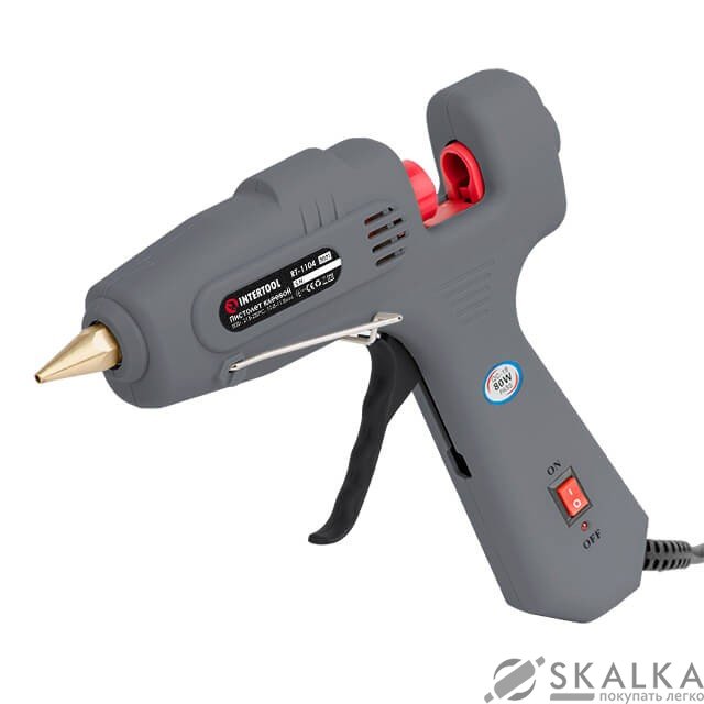 Пистолет клеевой Intertool 80(245) Вт, 215-230 °C, 10.8-11.5 мм, 13-30 г/мин, выключатель (RT-1104) На фото Пистолет клеевой Intertool 80(245) Вт, 215-230 °C, 10.8-11.5 мм, 13-30 г/мин, выключатель (RT-1104)