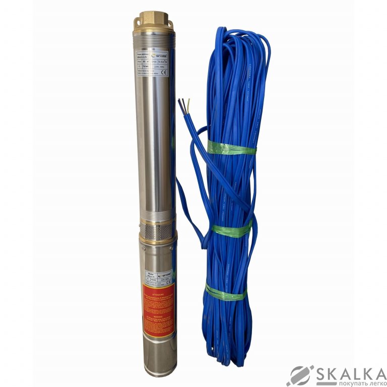 На фото Скважинный насос Optima 4SDm3/11 0.75 кВт 80м пульт + 50м кабель