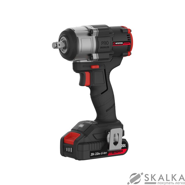 На фото Гайковерт ударный с бесщеточным двигателем Intertool 20 В, 800 Nm, 1/2", без ЗУ и АКБ (WT-9368)