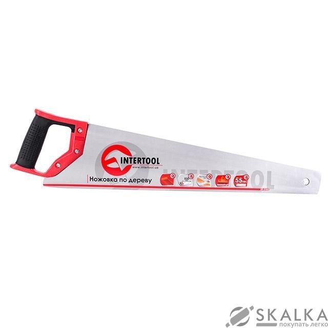 На фото Ножовка Intertool по дереву с каленым зубом 500мм, 55 HRC (HT-3103)