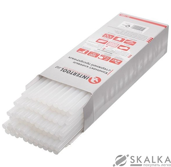 Комплект прозрачных клеевых стержней Intertool 11.2мм*300мм 1кг (RT-1025) На фото Комплект прозрачных клеевых стержней Intertool 11.2мм*300мм 1кг (RT-1025)