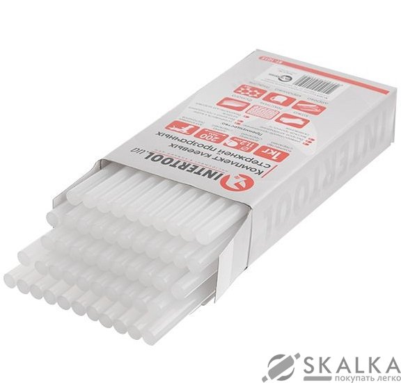 Комплект прозрачных клеевых стержней Intertool 11.2мм*200мм 1кг (RT-1015) На фото Комплект прозрачных клеевых стержней Intertool 11.2мм*200мм 1кг (RT-1015)