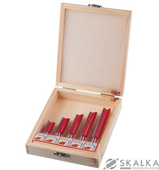 На фото Набор фрез Intertool пазовых прямых, 5шт (HT-0075)