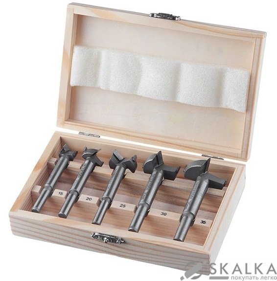 На фото Набор фрез Intertool Форстнера, 5шт (HT-0074)