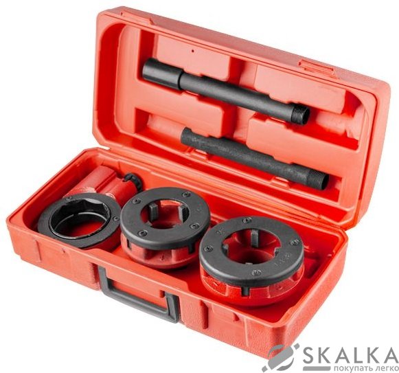 На фото Набор плашек Intertool 2шт для нарезки резьбы 1 1/2"; 2" (SD-8002)