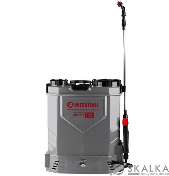 Опрыскиватель аккумуляторный ранцевый 12 л, 3.1 л/мин, батарея 12 В/8 Ач Intertool (DT-9012) На фото Опрыскиватель аккумуляторный ранцевый 12 л, 3.1 л/мин, батарея 12 В/8 Ач Intertool (DT-9012)