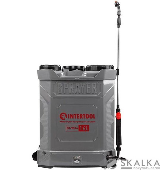 Опрыскиватель аккумуляторный ранцевый 16 л, 3.1 л/мин, батарея 12 В/8 Ач Intertool (DT-9016) На фото Опрыскиватель аккумуляторный ранцевый 16 л, 3.1 л/мин, батарея 12 В/8 Ач Intertool (DT-9016)