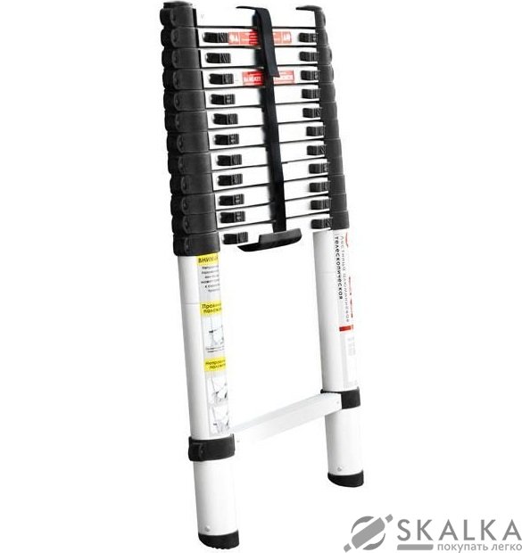 Лестница алюминиевая Intertool телескопическая 12ступ. 3.80м (LT-3038) На фото Лестница алюминиевая Intertool телескопическая 12ступ. 3.80м (LT-3038)