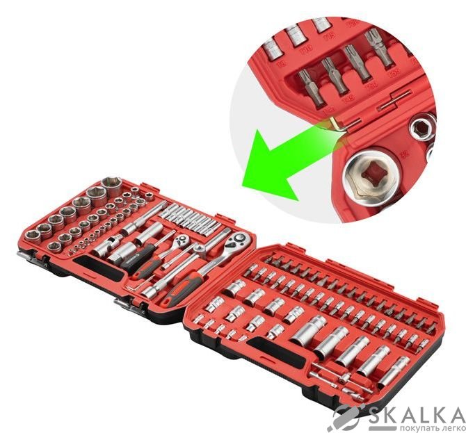 На фото Набор инструментов 1/2" & 1/4" 110 ед ET-6108SP INTERTOOL (ET-9108)