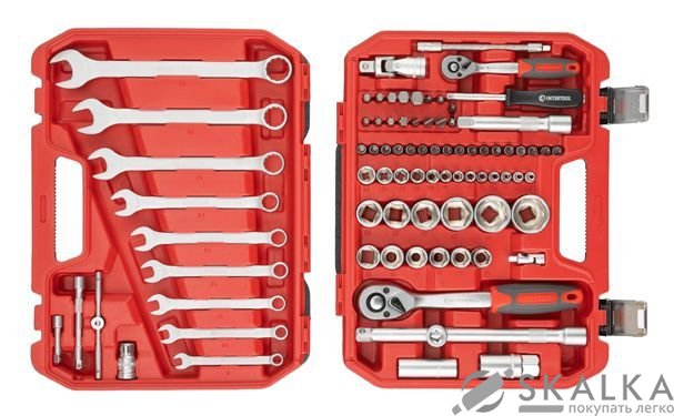 На фото Набор инструментов 1/2" & 1/4" 82 ед ET-6082SP INTERTOOL (ET-9082)