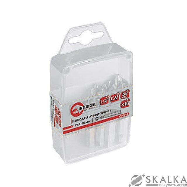 Комплект бит Intertool PH2 1/4"*50мм 10шт (VT-0014) На фото Комплект бит Intertool PH2 1/4"*50мм 10шт (VT-0014)