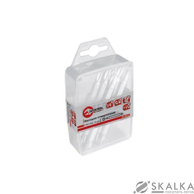 На фото Комплект бит Intertool SL3/SL4мм 1/4"*75мм 10шт (VT-0035)