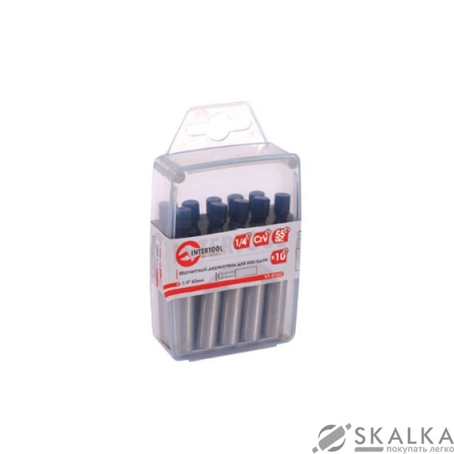 На фото Магнитный держатель Intertool для насадок 1/4" 60мм 10шт (VT-0102)
