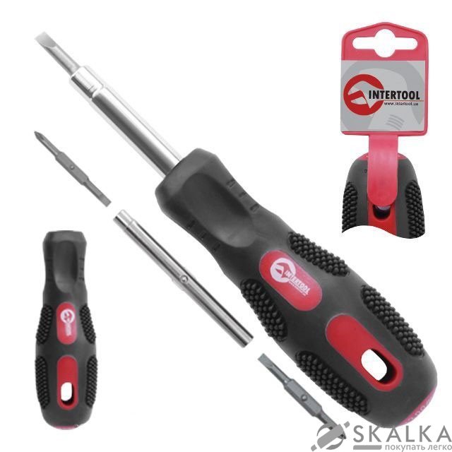 На фото Отвертка Intertool 6в1 обрезиненная ручка (VT-1004)