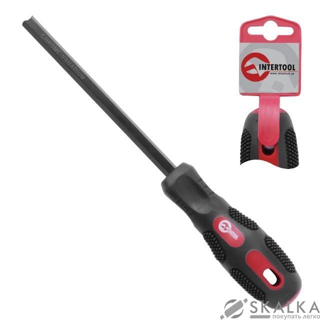 На фото Отвертка шлицевая Intertool SL6.5*100мм (VT-3005)
