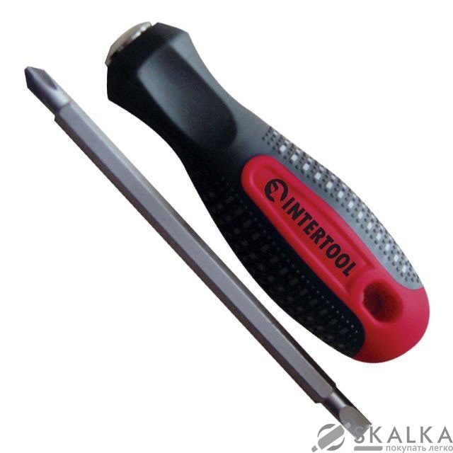 На фото Отвертка двухсторонняя Intertool SL6, PH2 (VT-3100)