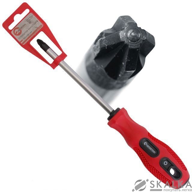 На фото Отвертка крестовая Intertool PZ0*100мм (VT-3154)