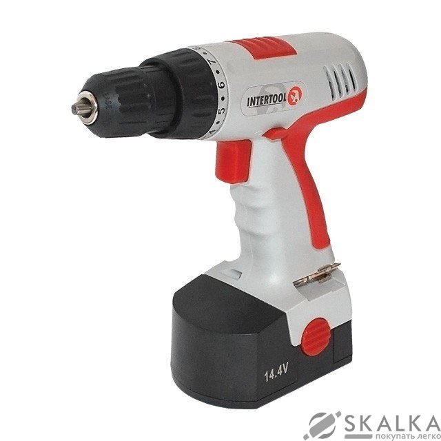 На фото Шуруповерт аккумуляторный Intertool 14.4В, 0-10 (DT-03100)