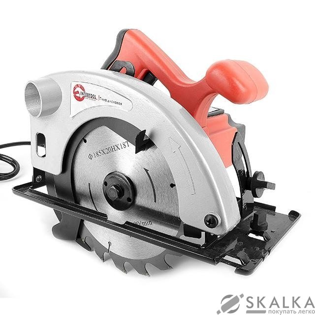 На фото Пила дисковая Intertool 1200Вт, d=20мм*185мм (DT-0612)