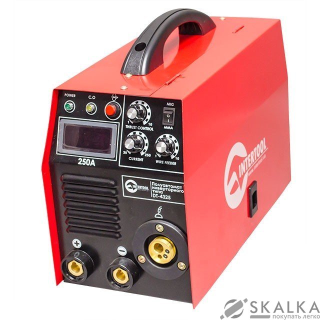 На фото Полуавтомат сварочный Intertool 2в1 7.1кВт, 30-250А, 0.6-5мм (DT-4325)