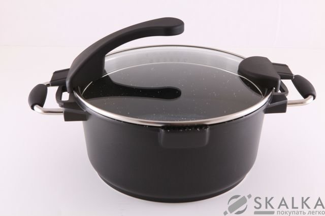 Кастрюля Fissman Sirocco 24 см/3.5 л со стеклянной крышкой с индукционным дном (AL-4565.24) На фото Кастрюля Fissman Sirocco 24 см/3.5 л со стеклянной крышкой с индукционным дном (AL-4565.24)