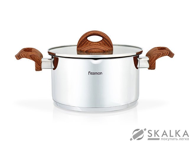 Кастрюля Fissman Altea 18x10 см/2.5 л с двумя отверстиями для слива (SS-5167.18) На фото Кастрюля Fissman Altea 18x10 см/2.5 л с двумя отверстиями для слива (SS-5167.18)