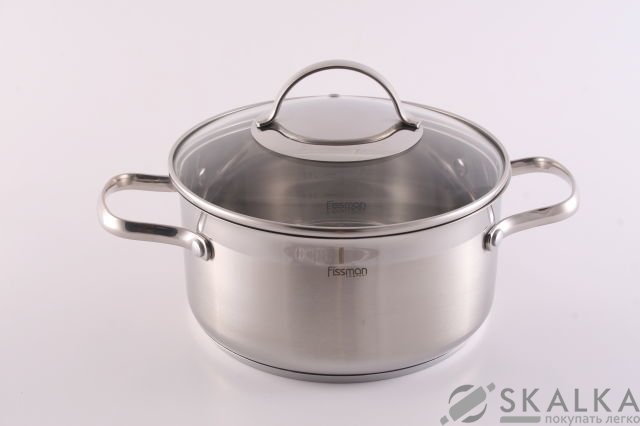 На фото Кастрюля Fissman Fissman Aqua 2.2 л со стеклянной крышкой (SS-5232.2.2)